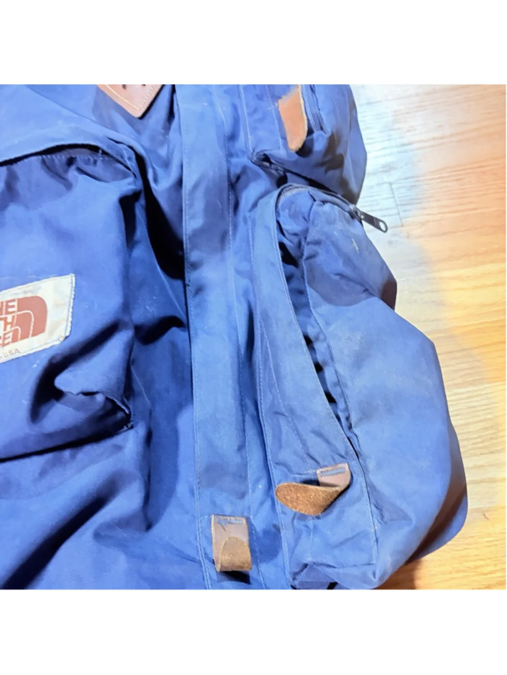 Vintage 70s THE NORTH FACE Brown Label External Frame Backpack Blue Made USA
